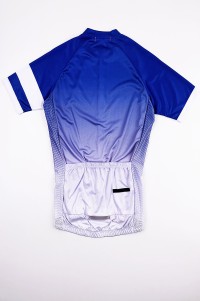 Bulk custom short-sleeved gradient blue cycling shirts Personally designed mountain biking moisture-wicking cycling shirts cycling shirts garment factory SKCSCP015 front view